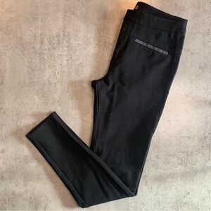 PAIGE Rosalind  Ponte Knit Skinny Pant/Legging with Faux Leather Trim, Size 28